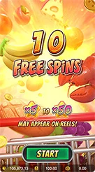 Supermarket Spree · การแสดงผลตัวคูณ x7 และสัญลักษณ์ดาวสีเหลือง x2 บนตารางเกม